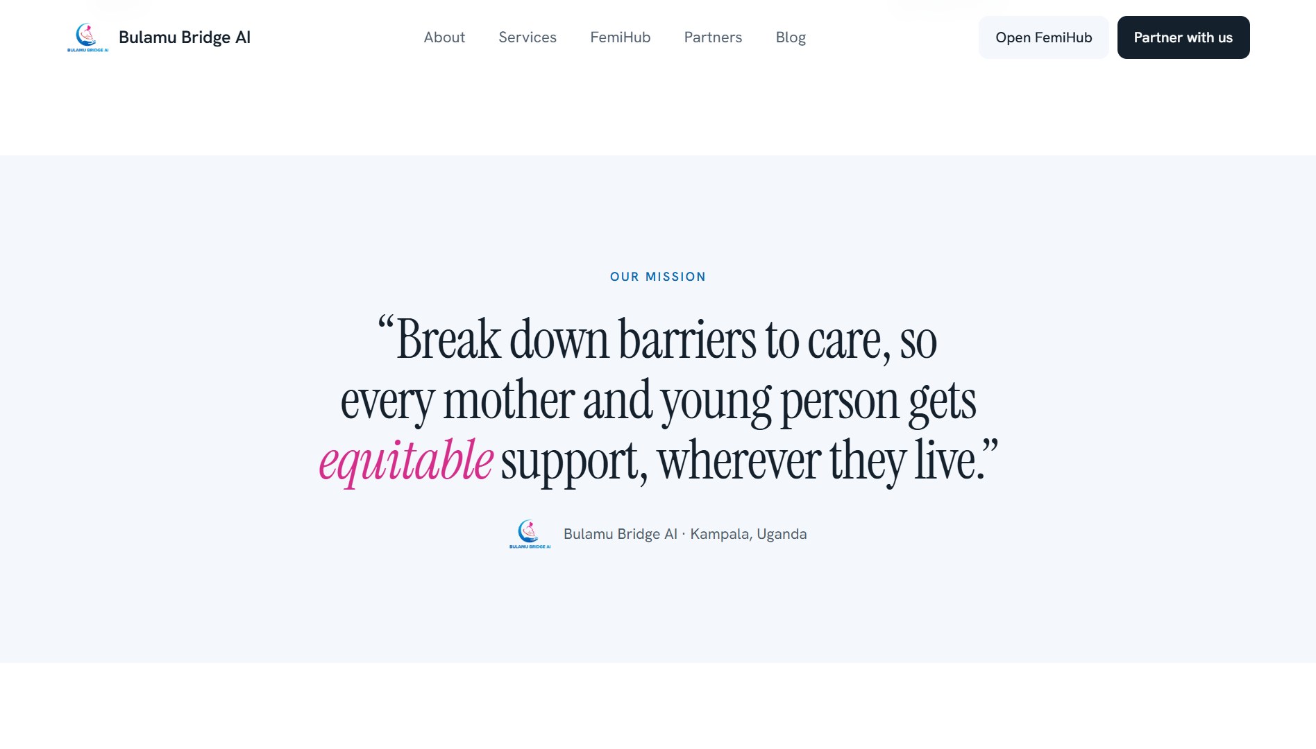 Bulamu Bridge AI mission statement section